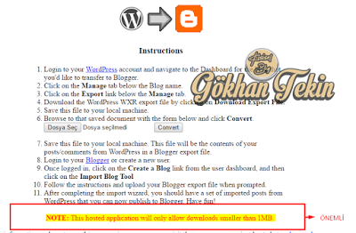 Wordpress Blogunu, Blogspot Bloguna Aktarma Nasıl Yapılır. Wordpress içeriğini blogspot ile uyumlu hale getirmek